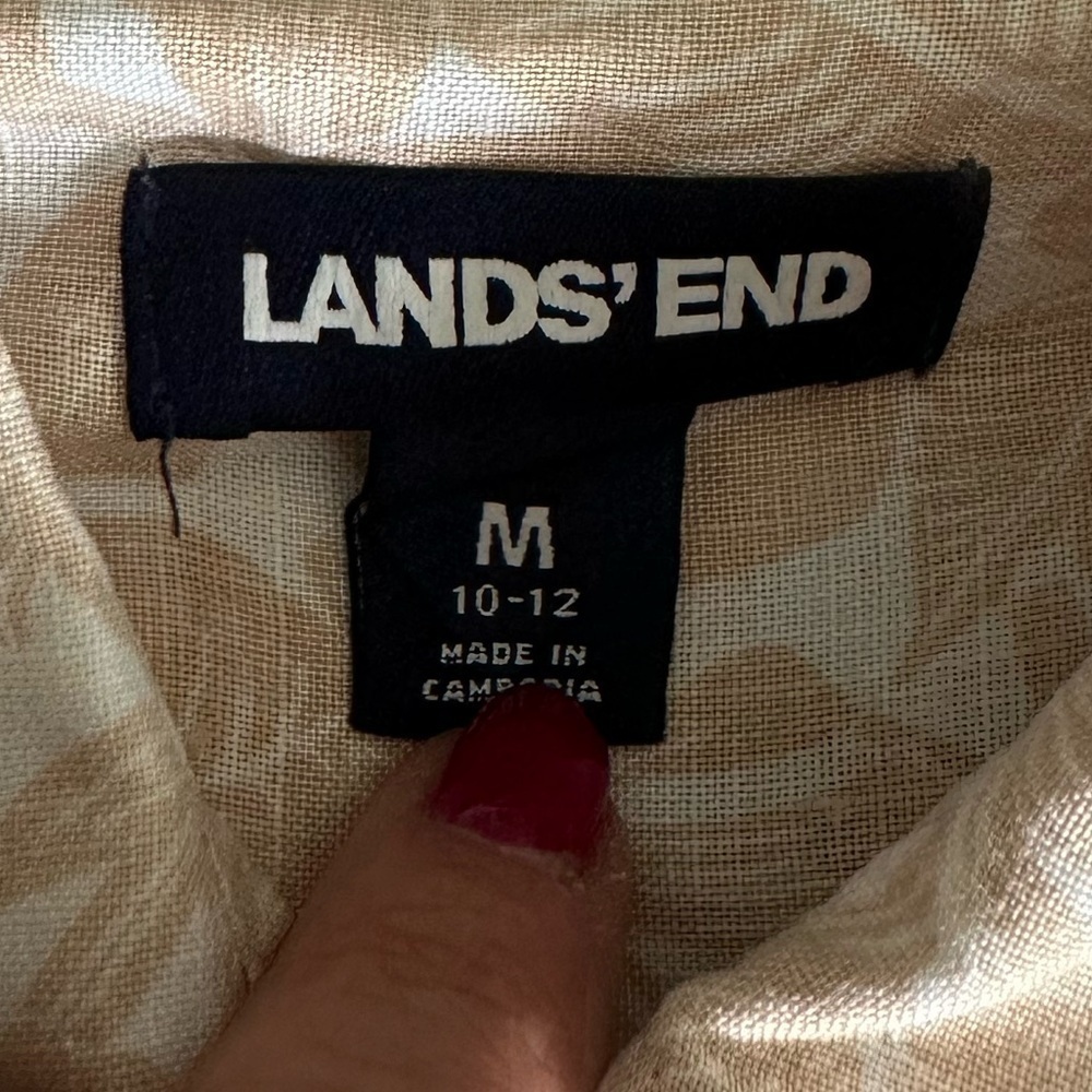 Lands’ End | 100% Linen Button-down Sz M EUC - Picture 10 of 14